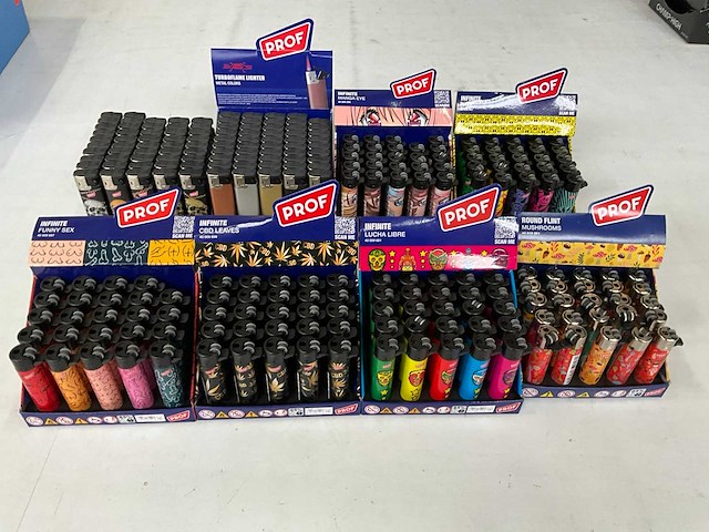 Prof diverse aanstekers in display (245x) - afbeelding 1 van  5