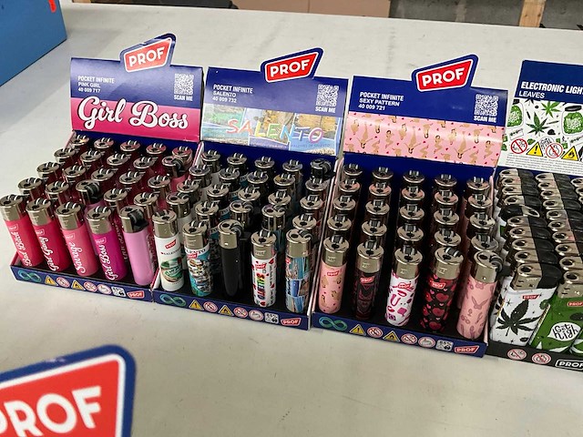 Prof diverse aanstekers in display (400x) - afbeelding 5 van  5