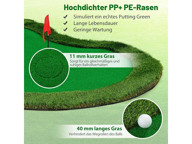 Professioneel golfset voor drie gaten, ballen voor thuis, 300 x 150 cm - afbeelding 3 van  5