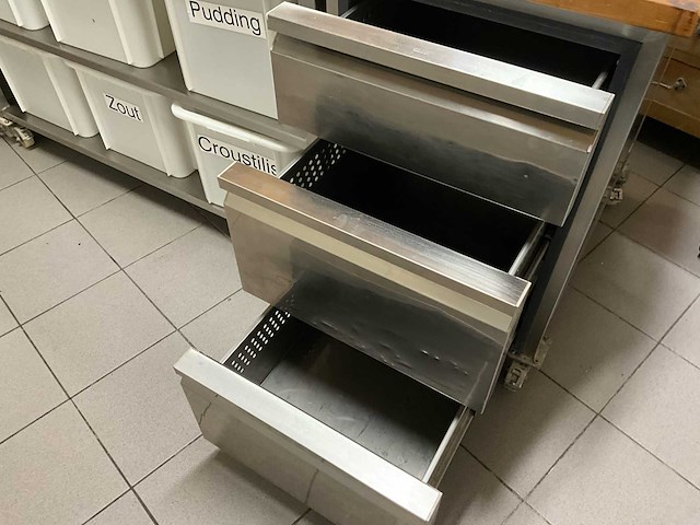 Professionele bakkerij werktafel - rvs + massief houden blad - afbeelding 6 van  10