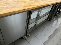 Professionele bakkerij werktafel - rvs + massief houden blad - afbeelding 11 van  12