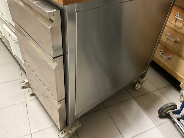 Professionele bakkerij werktafel - rvs + massief houden blad - afbeelding 5 van  12