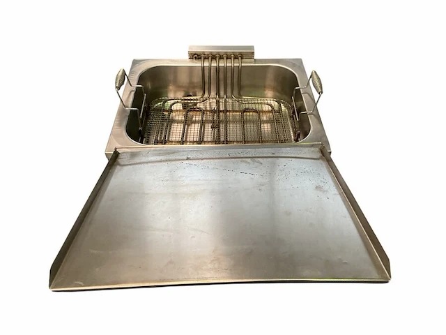 Professionele elektrische roestvrijstalen patisserie- of visfriteuse mkn 58x56x27 cm - afbeelding 13 van  14