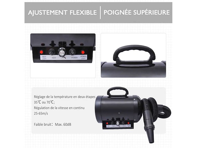 Professionele föhn trimsalon duster föhn voor honden katten dieren 2800w - afbeelding 4 van  5