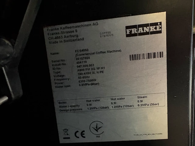 Professionele franke a800 fm volautomatische koffiemachine - afbeelding 8 van  13