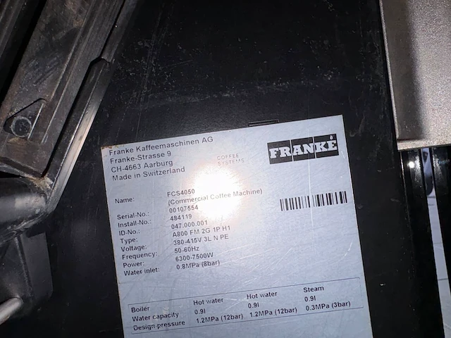 Professionele franke a800 fm volautomatische koffiemachine - afbeelding 9 van  13