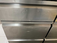 Professionele inox horeca-inrichting: werktafel, verrijdbare tafel, wandrek (3x) - afbeelding 15 van  17