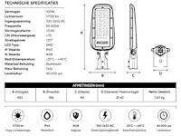 Professionele led straatlamp – 100w – 6400k koud wit – ip65 – florida-100 (5 stuks) - afbeelding 5 van  5