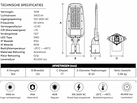 Professionele led straatlamp – 30w – 6400k koud wit – ip65 – florida-30 (10 stuks) - afbeelding 5 van  5
