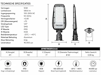 Professionele led straatlamp – 50w – 6400k koud wit – ip65 – florida-50 (10 stuks) - afbeelding 5 van  5