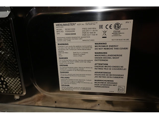 Professionele microgolfoven menumaster commercial - afbeelding 2 van  5