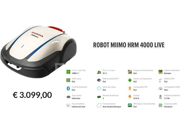 Professionele robotgrasmaaier honda miimo live hrm 4000 m2 - afbeelding 1 van  5