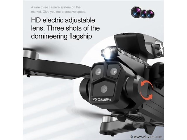 Professionele schiet drone 8k hd 3x camera video 4k 5g verbinding met obstacle avoidance - zwart, met big screen. - afbeelding 8 van  8
