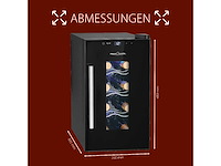 Proficook® wijnkelder voor 8 flessen, met uv-bestendige glazen deur, wijnkoeler met led-verlichting - afbeelding 2 van  6