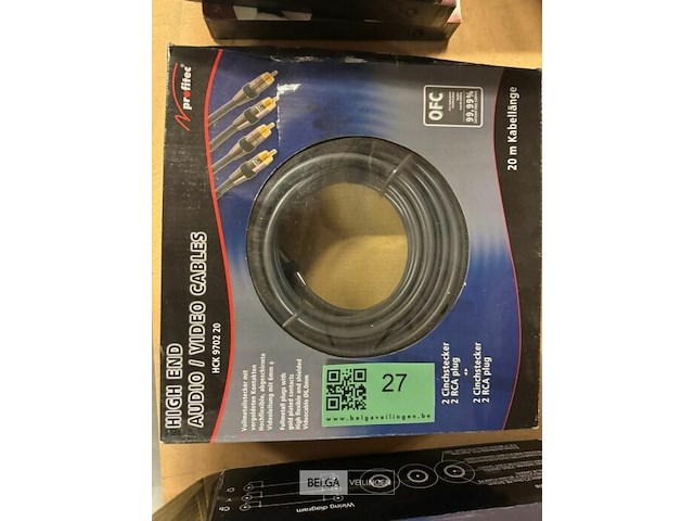 Profitec high end audio kabel 2rca plug 6mm 20m - afbeelding 2 van  3