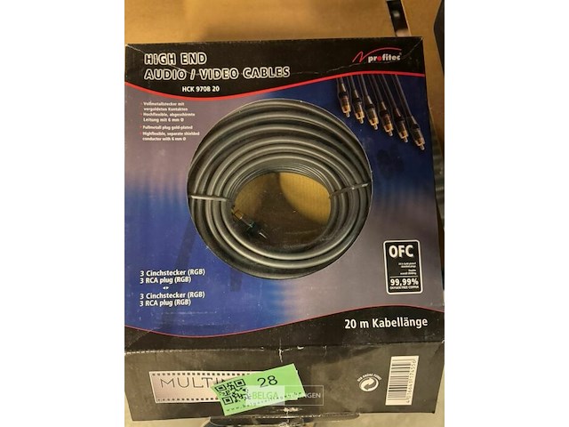 Profitec high end audio kabel 3rca plug 6mm 20m - afbeelding 2 van  2