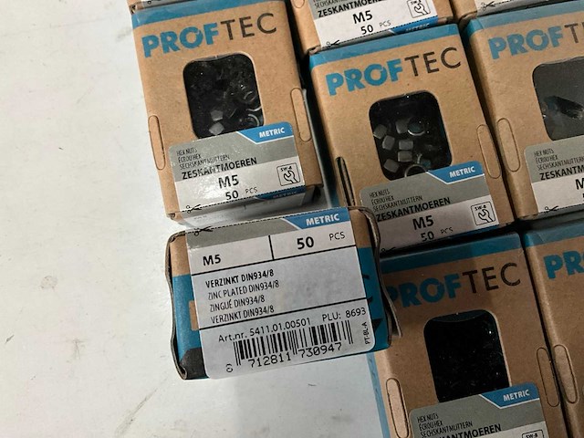 Proftec zeskantmoeren m5 verzinkt 50 stuks (63x) - afbeelding 3 van  4
