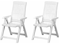 Progarden tampa set 2 witte plastic klapstoelen m73539 - afbeelding 1 van  1