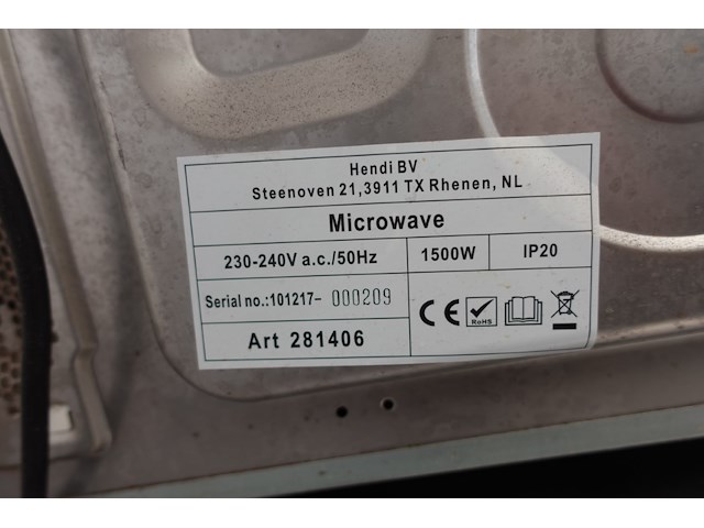 Programmeerbare microgolfoven hendi - afbeelding 5 van  5