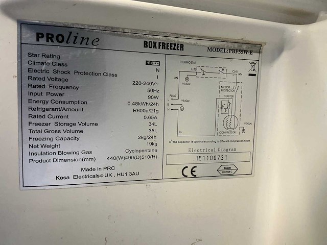 Proline pbf55w-e tafelmodel vriezer - afbeelding 3 van  4