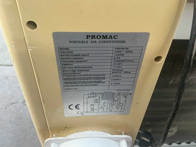 Promac pm38cm mobiele airco - afbeelding 5 van  5