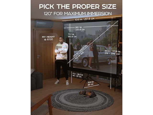 Propvue - 120 inch projectorscherm met statief - afbeelding 3 van  9