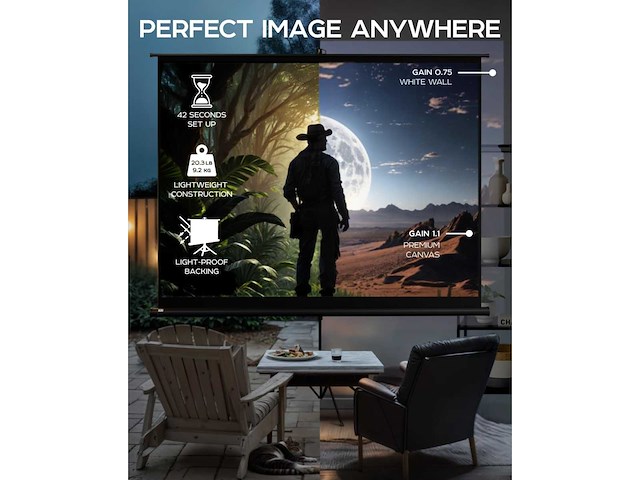 Propvue - 120 inch projectorscherm met statief - afbeelding 5 van  9