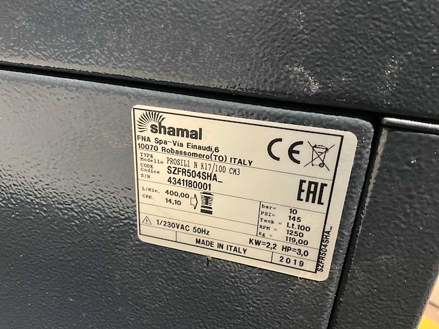 Prosil 1 shamal compressor + smc idfa4e luchtdroger - afbeelding 8 van  12