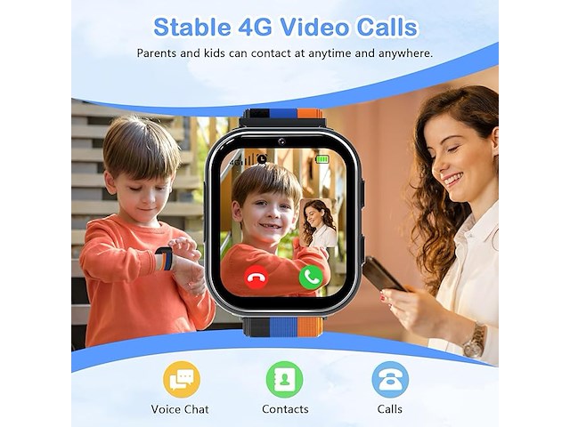 Pthtechus 4g smartwatch voor kinderen - afbeelding 2 van  5