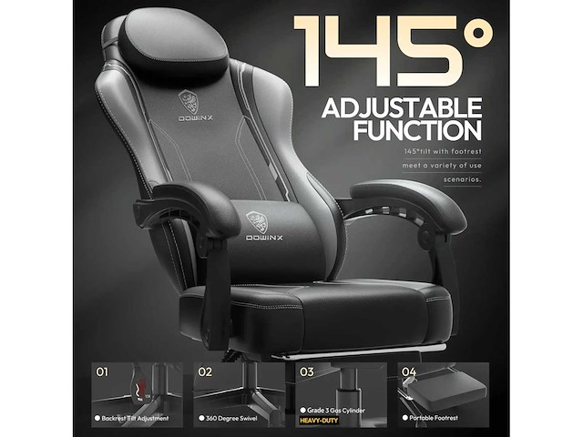 Pu leren gamingstoel - afbeelding 4 van  7