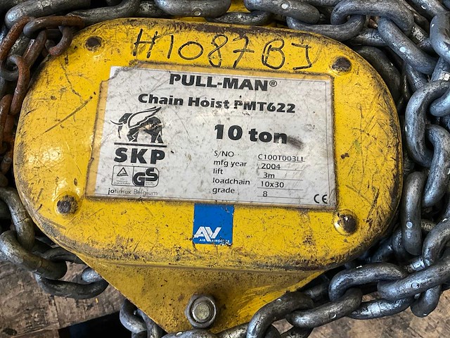Pull-man - - pmt622 - kettingtakel 10ton - afbeelding 3 van  9