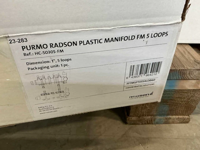 Purmo radson hc-50305-fm vloerverwarming verdeler (5 circuits) (4x) - afbeelding 4 van  4