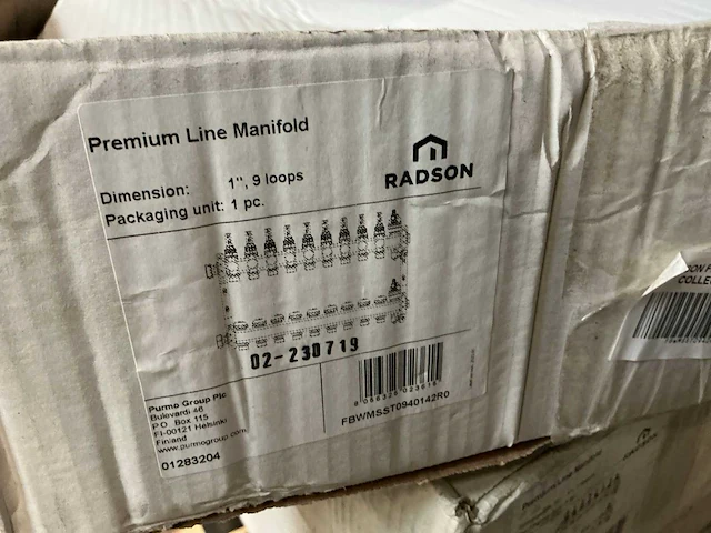 Purmo radson rvs vloerverwarming verdeler (9 circuits) - afbeelding 5 van  5