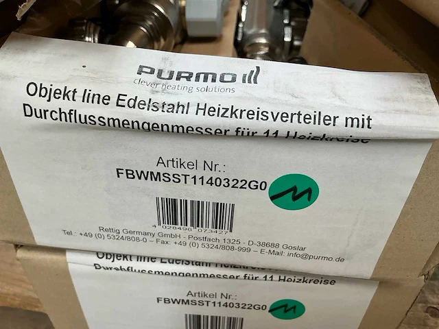 Purmo rvs vloerverwarming verdeler (11 circuits) (2x) - afbeelding 4 van  5