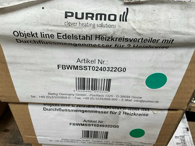 Purmo rvs vloerverwarming verdeler (2 circuits) (5x) - afbeelding 3 van  5