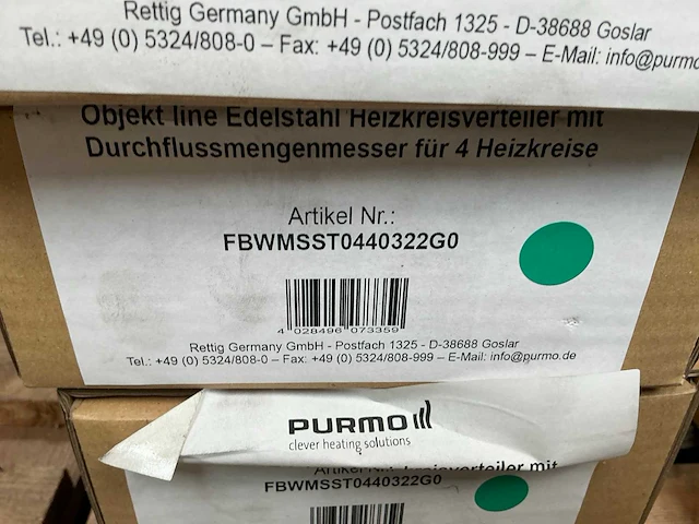 Purmo rvs vloerverwarming verdeler (4 circuits) (5x) - afbeelding 3 van  4