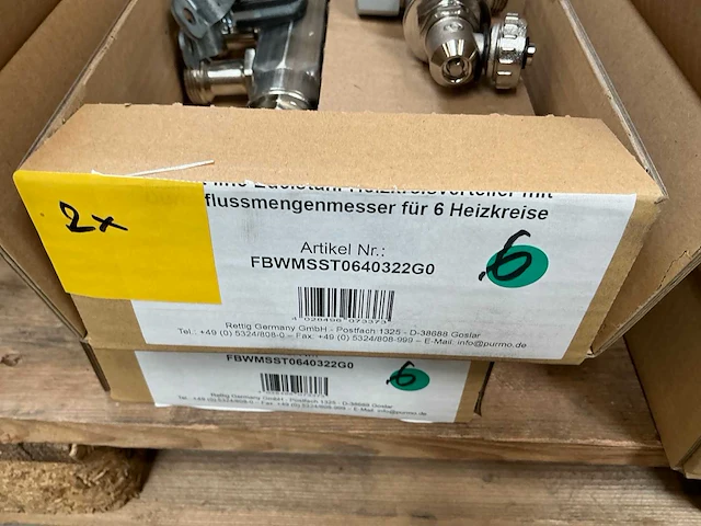 Purmo rvs vloerverwarming verdeler (6 circuits) (2x) - afbeelding 3 van  4