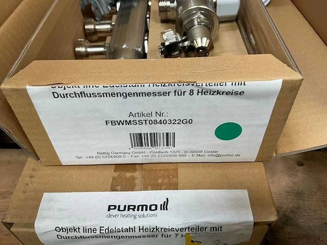 Purmo rvs vloerverwarming verdeler (7 & 8 circuits) (2x) - afbeelding 3 van  5