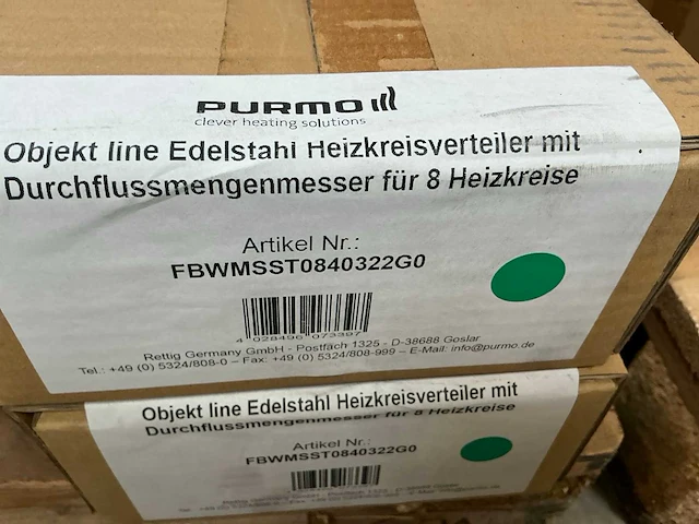 Purmo rvs vloerverwarming verdeler (8 circuits) (2x) - afbeelding 3 van  4