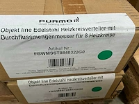 Purmo rvs vloerverwarming verdeler (8 circuits) (2x) - afbeelding 3 van  4