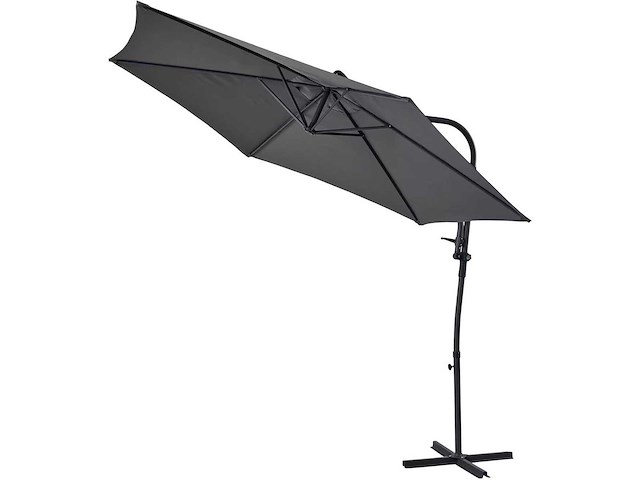 Push-ip system wandgemonteerde parasol ø 3 m grijs janeiro - hesperide - afbeelding 11 van  11