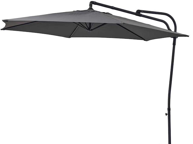 Push-ip system wandgemonteerde parasol ø 3 m grijs janeiro - hesperide - afbeelding 1 van  6