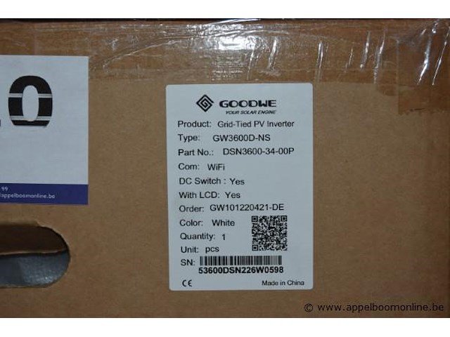 Pv omvormer, goodwe, gw3600d-ns, werking niet gekend - afbeelding 2 van  2