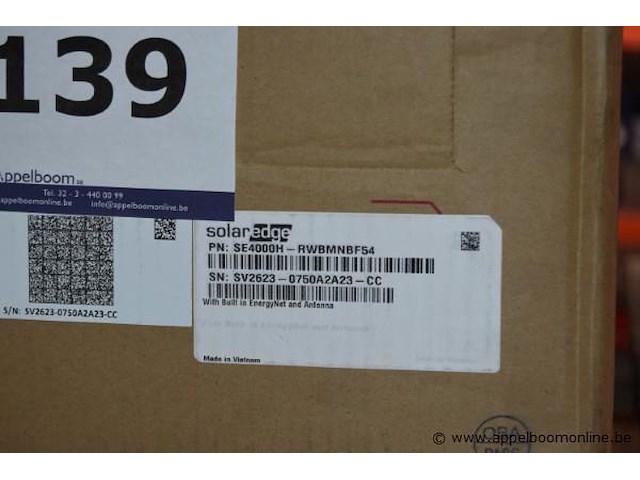 Pv omvormer, solaredge, se4000h, werking niet gekend - afbeelding 2 van  3
