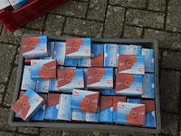 Pvc box met ca. 100 doosjes kopspelden inox