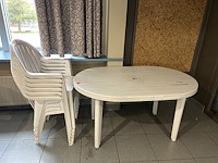 Pvc tuintafel met stoelen (6)