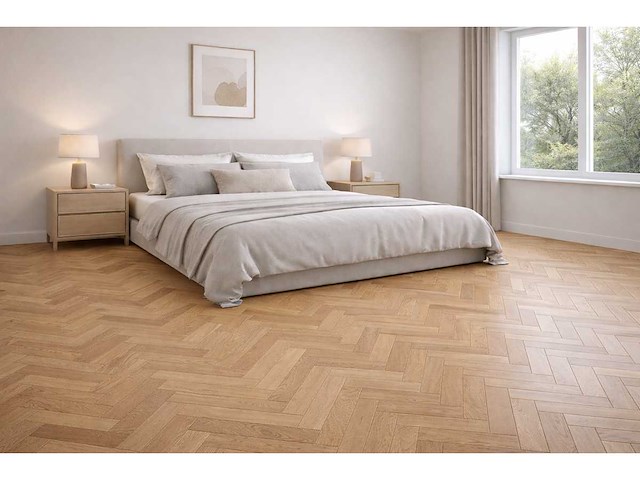 Pvc-vloer 125,86m² visgraat amande select 640x128x7mm - afbeelding 1 van  2