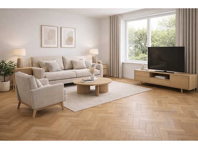 Pvc-vloer 125,86m² visgraat amande select 640x128x7mm - afbeelding 2 van  2