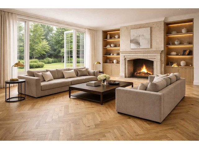 Pvc-vloer 62,93m² herringbone noisette 640x128x7mm - afbeelding 4 van  5