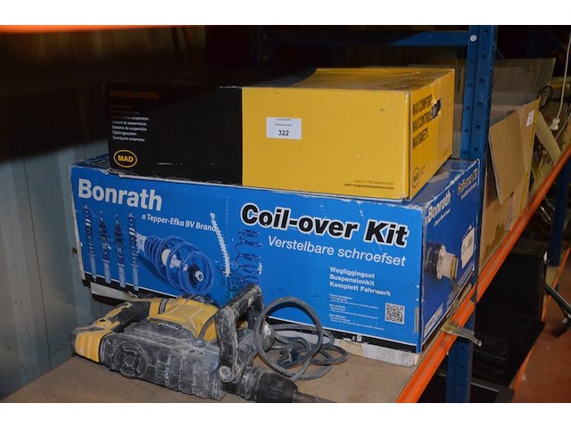 Pvc werkkoffer, boorhamer powerplus powx11831, slijpschijf metabo (defect), ophanging bonrath en mad, 2 led werflampen - afbeelding 6 van  12